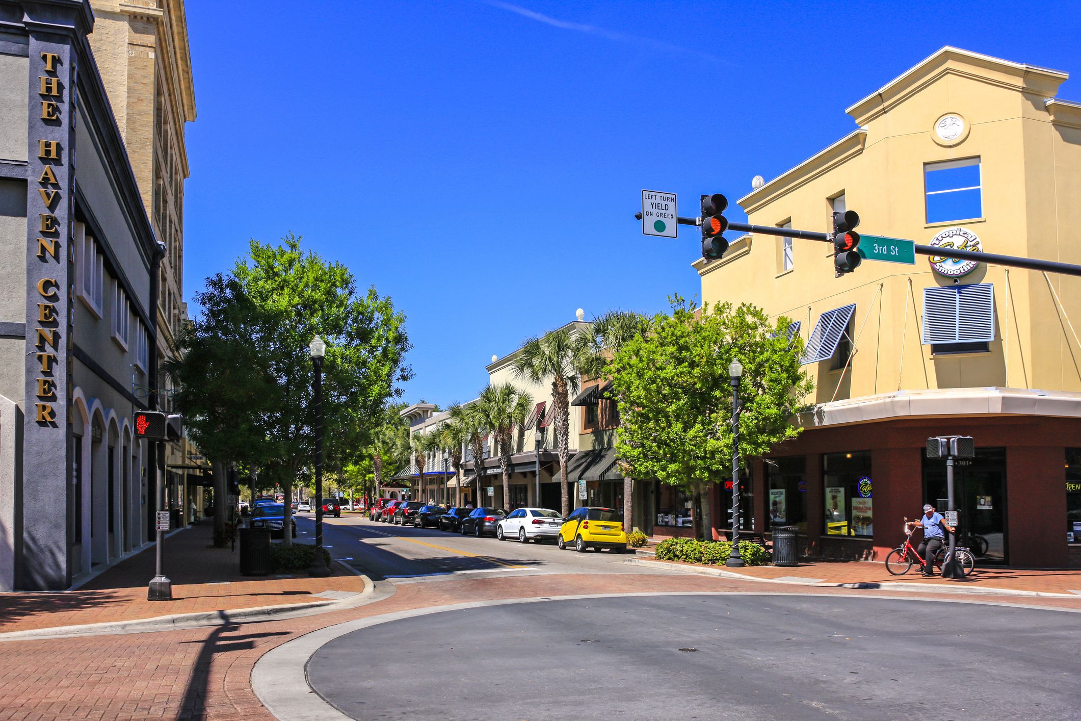 People in the historic district Winter Haven, Florida