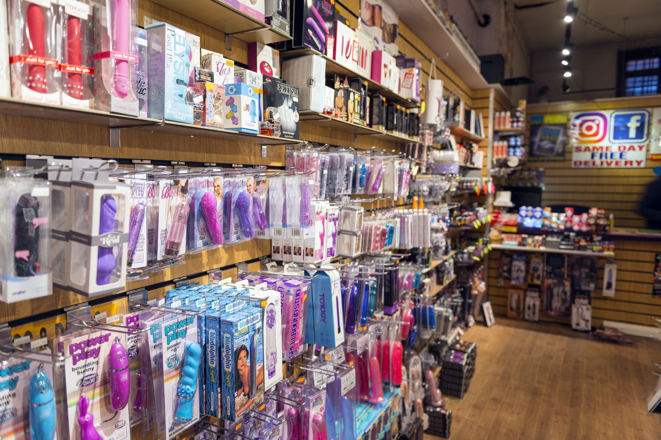 sex toy shop wall