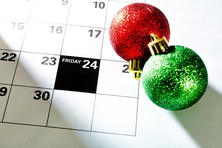 Thanksgiving Black Friday November 24 Christmas on calendar