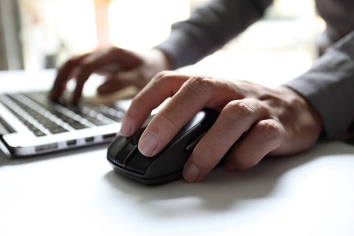laptop with computer mouse