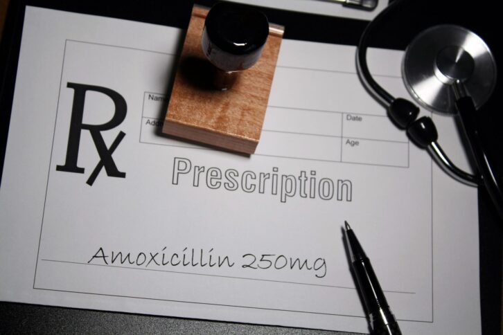 Amoxicillin is an antibiotic useful for the treatment of middle ear infection, strep throat, pneumonia, skin infections, and urinary tract infections among others.