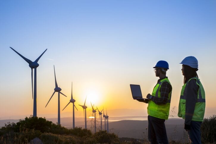 Engineers of wind turbine.