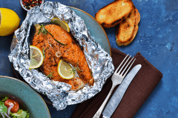 lemon salmon in a foil packet