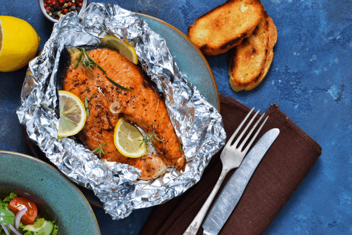lemon salmon in a foil packet