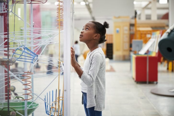 Young girl at a museum