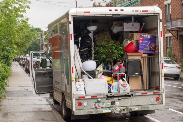 Montreal, CANADA - 1 July 2017: Moving Day in Montreal. In Quebec, July 1 (Canada Day) is also known as Moving Day.