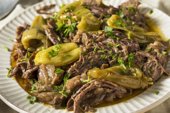 Homemade Roasted Mississippi Pot Roast with Peppers and Potatoes
