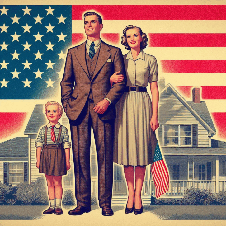 AI generated image representing the American Dream