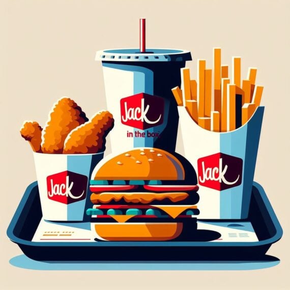 A.I. illustration of a jack in the box munchie meal by bing image creator