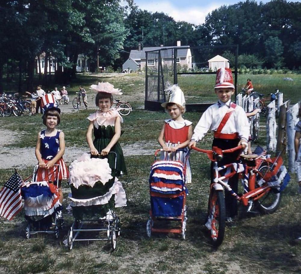 Kids celebrating the Fourth of July in the 50’s or 60’s
