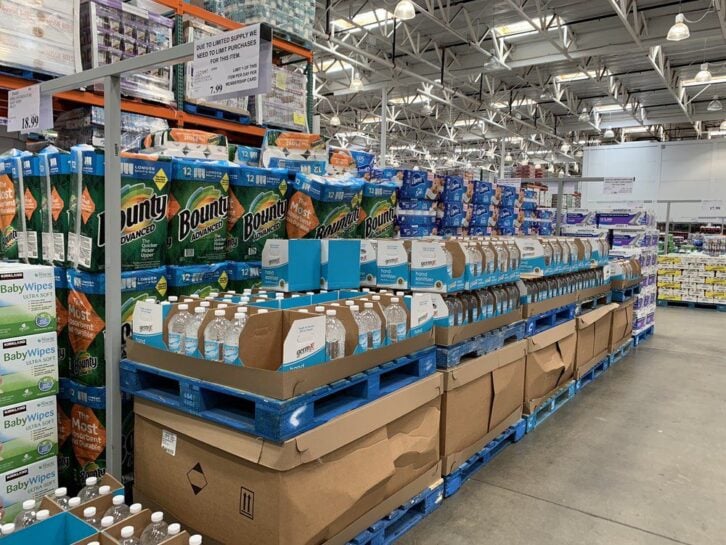 Costco paper towel aisle