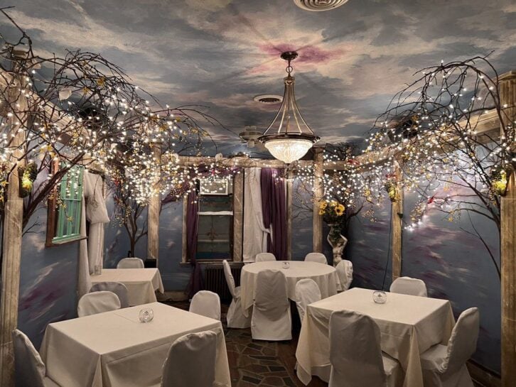 a restaurant dining room