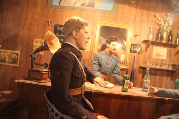 Man yelling in an old-timey bar