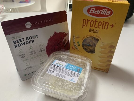 pink pasta ingredients