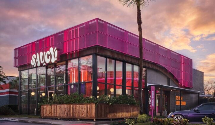 The exterior of Saucy by KFC