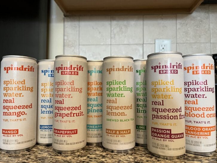 8 flavors of spindrift sparkling water