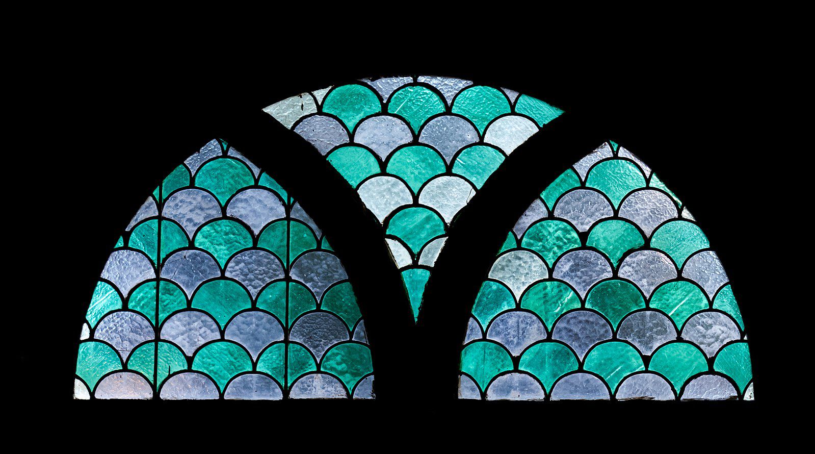 Blue stain glass window