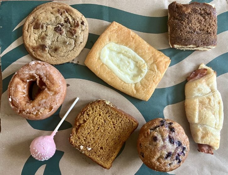 eight different starbucks bakery items
