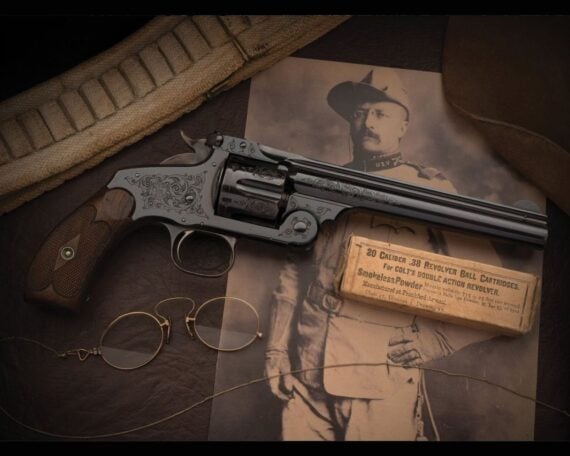 Smith&Wesson revolver and a picture of Theodore Roosevelt