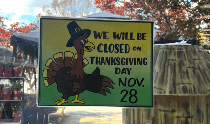 Closed for Thanksgiving