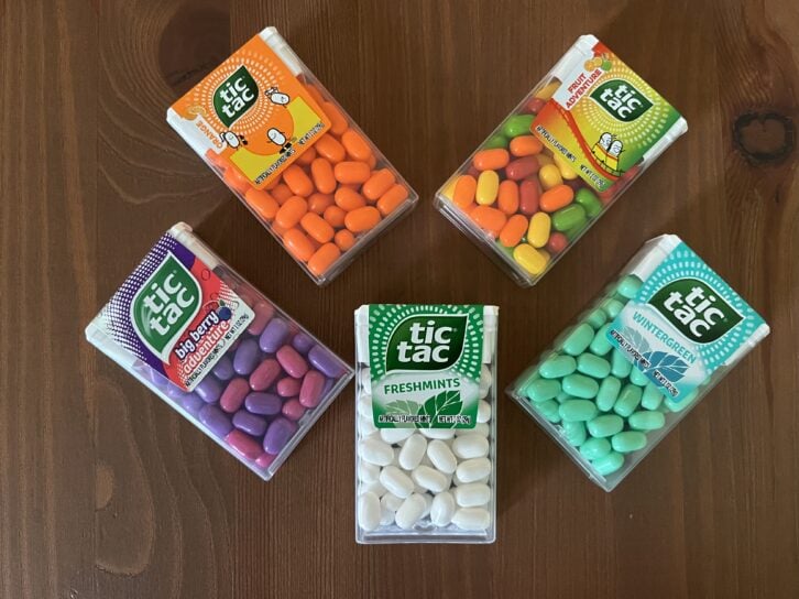 5 flavors of tic tacs
