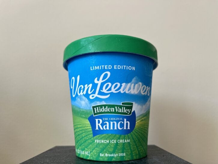 the outside container of van leeuwen hidden valley ranch dressing ice cream