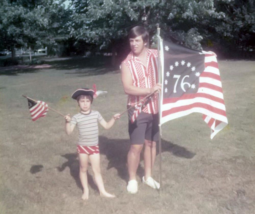 Getting into the spirit of the Bicentennial on July 4, 1976, in Belleville, NJ.