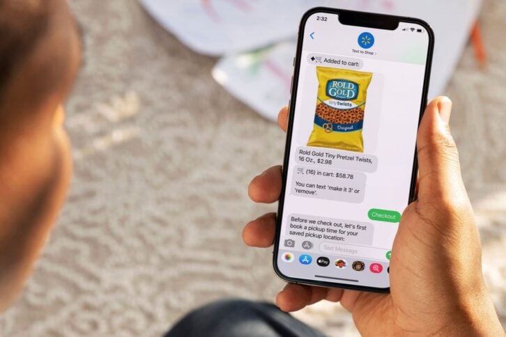 Walmart Text to Shop phone feature