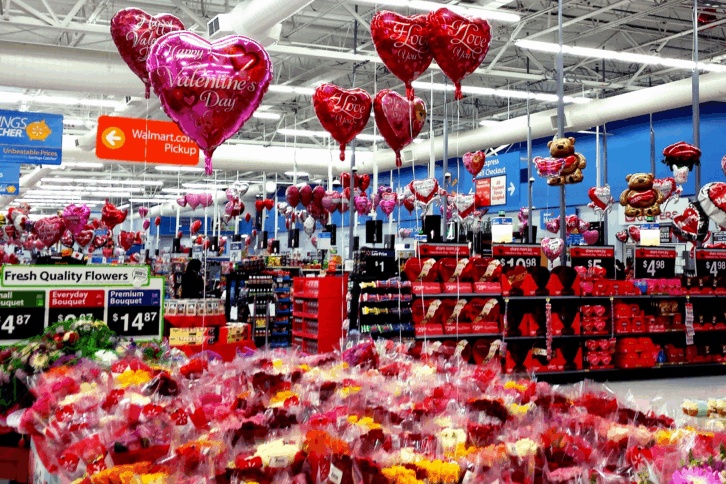 walmart valentine's display