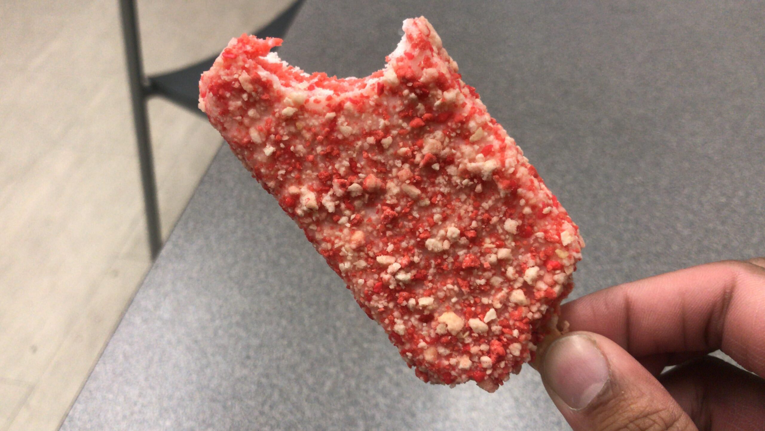 Strawberry shortcake ice cream bar