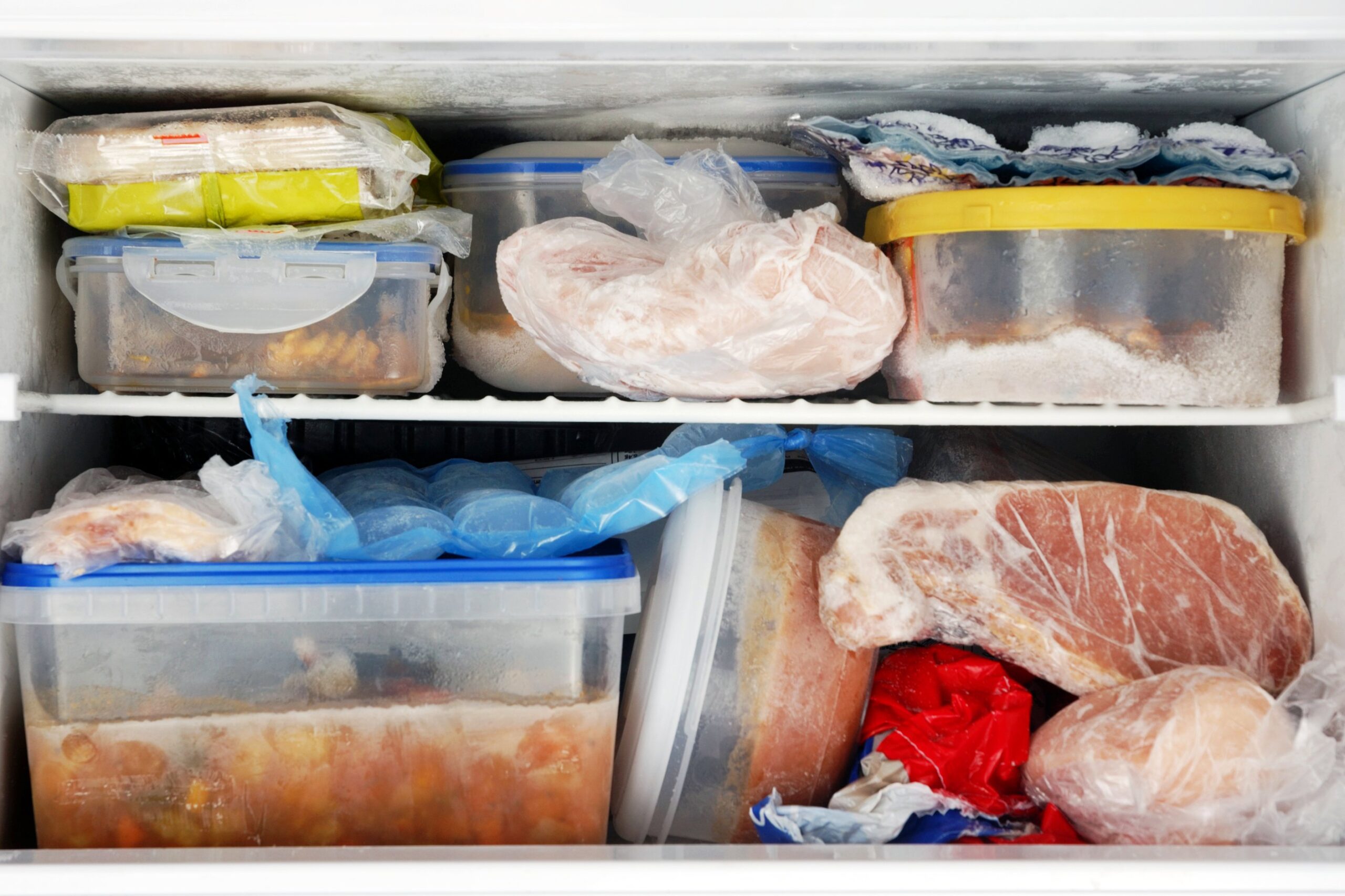 Freezer full of food