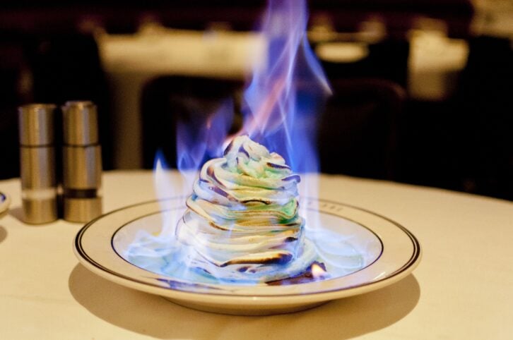 Baked Alaska at the Oceannaire in San Diego, California