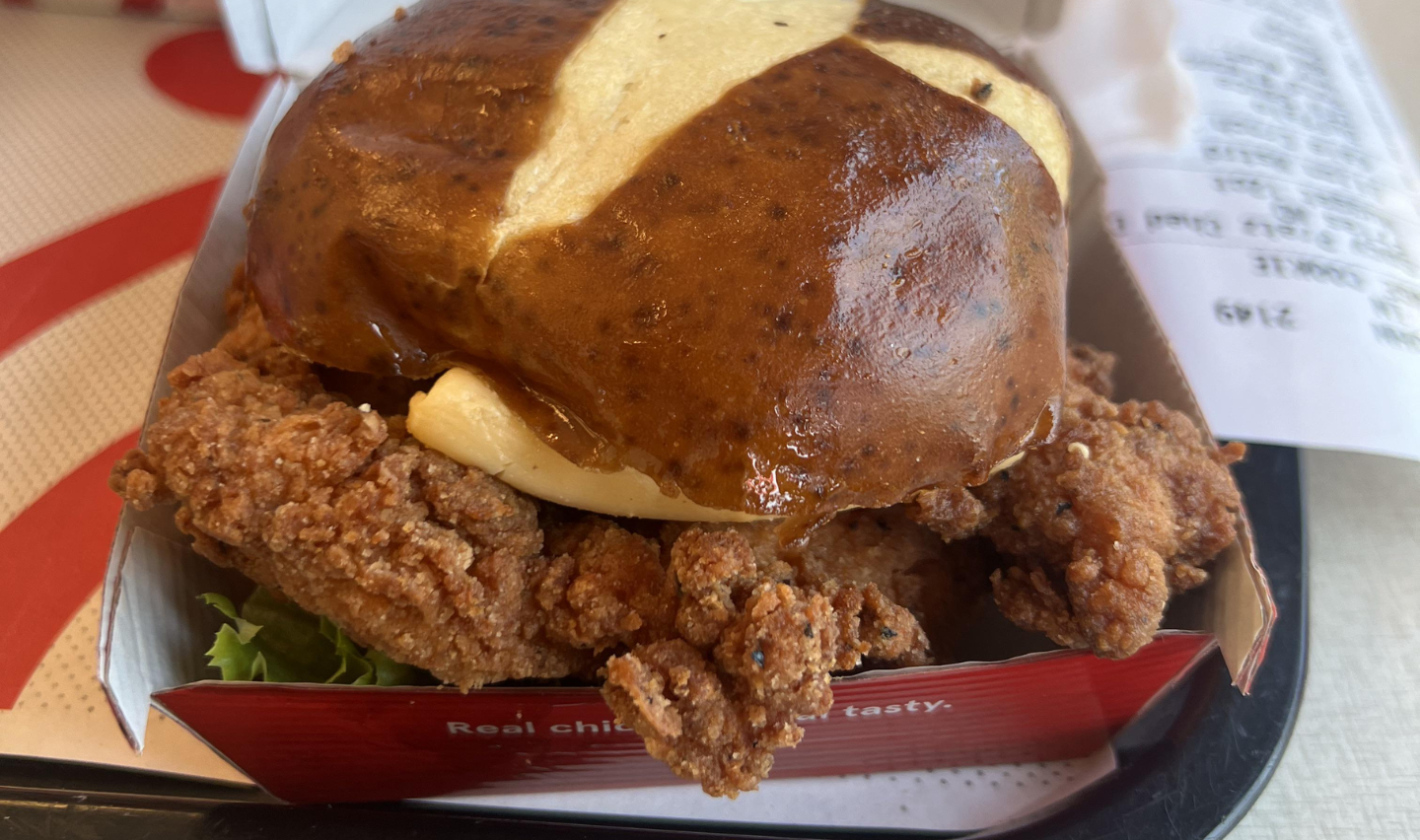 Chick-Fil-A Spicy Cheddar club sandwich