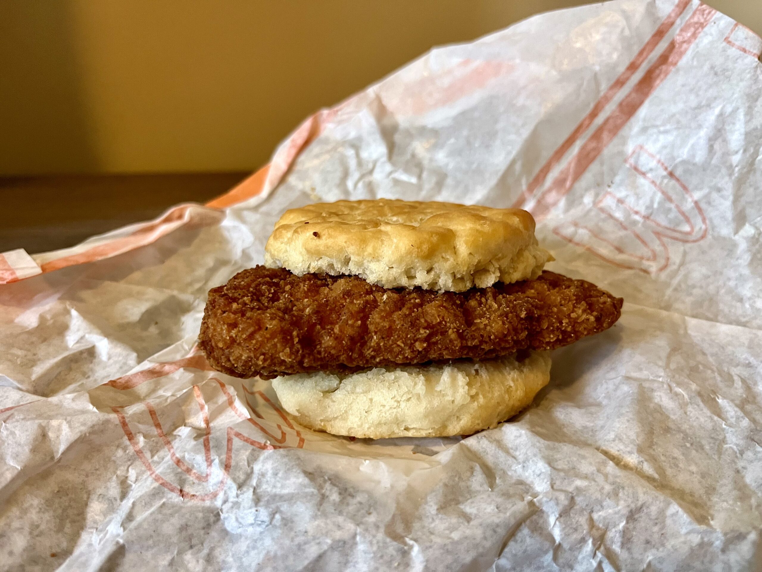 Crispy chicken biscuit from McDonald's