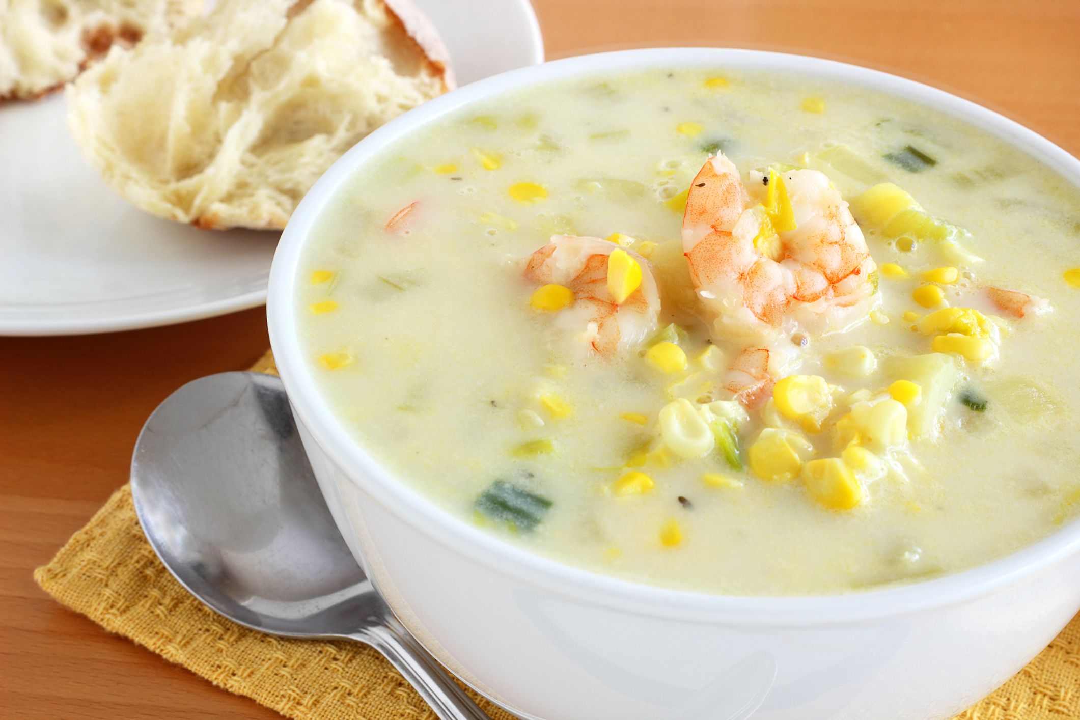 Delicious meal in a bowl cooked with fresh sweet bi-color corn and low fat milk