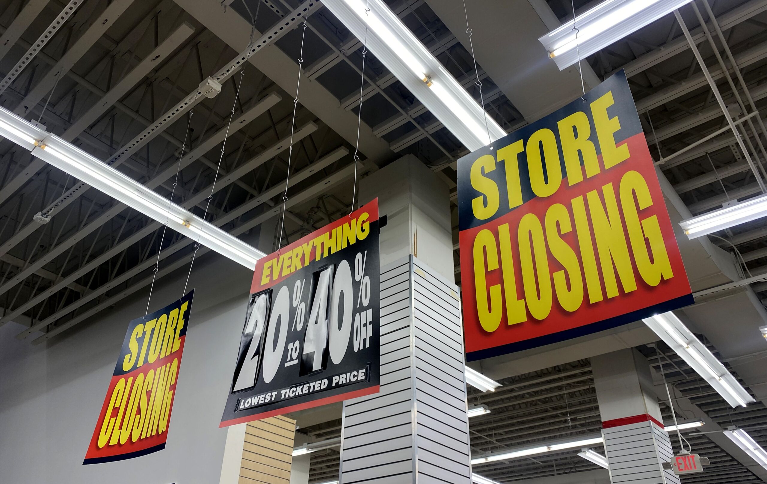 Liquidation clearance at a defunct store
