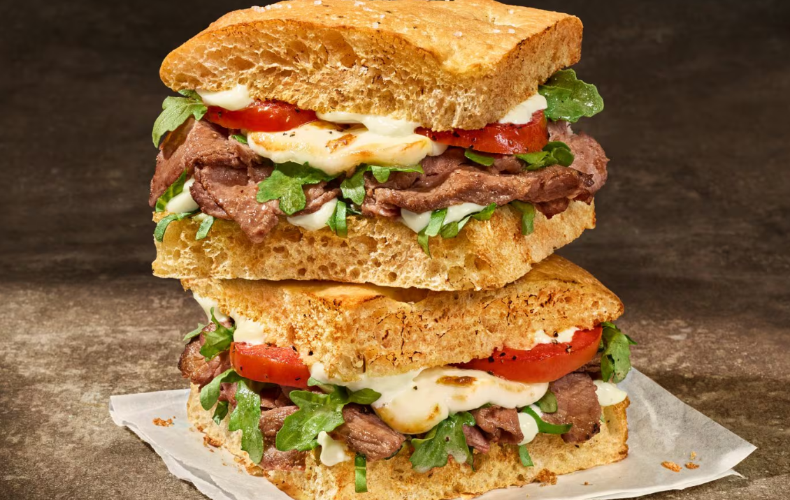 Panera Italian steak and mozz sandwich