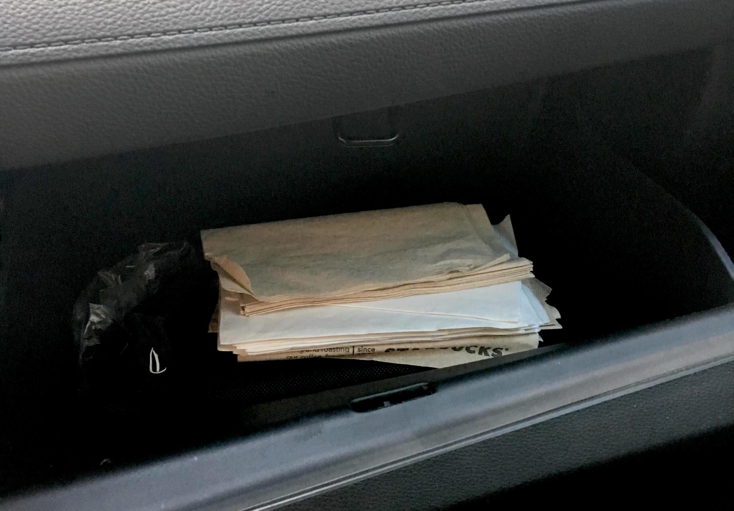 Napkins in Glove Box