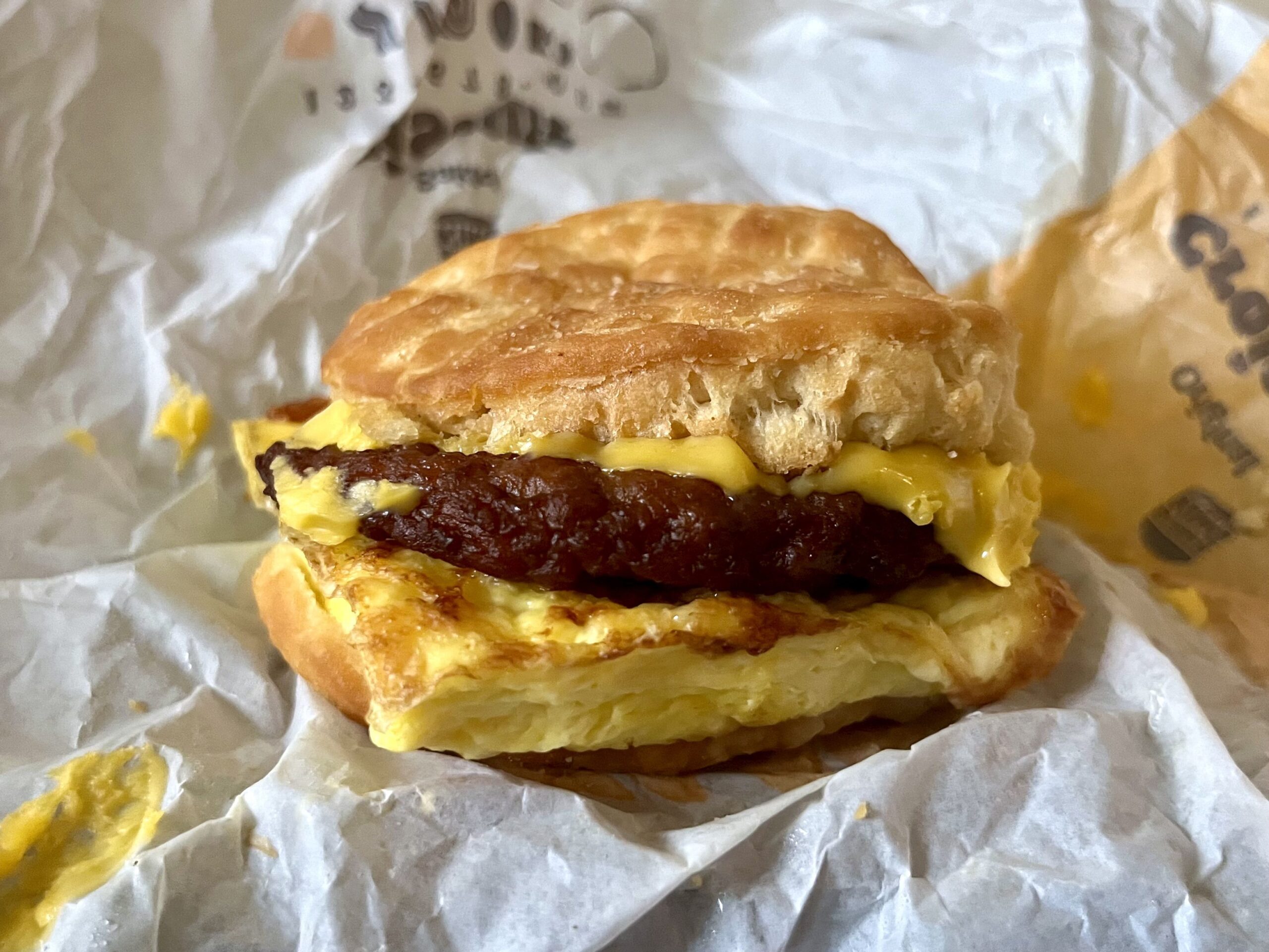 sausage, egg, and cheese biscuit from burger king