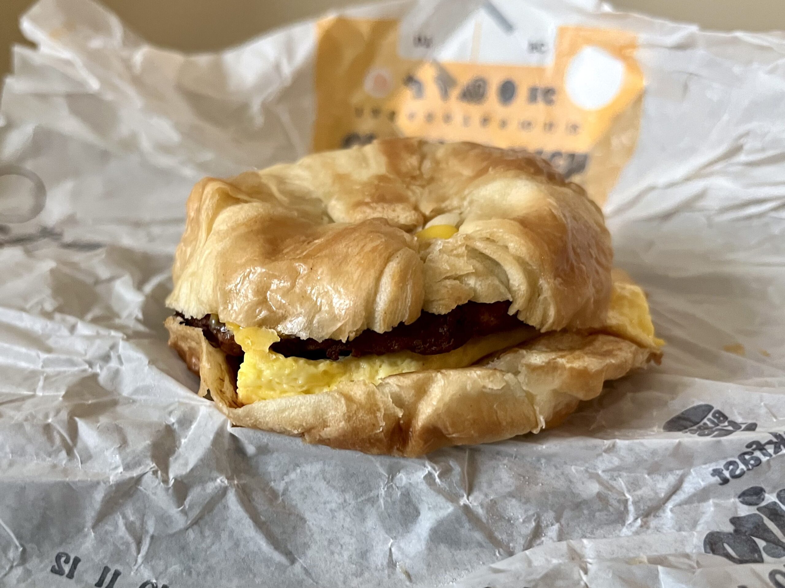 sausage, egg, and cheese croissan'wich from burger king