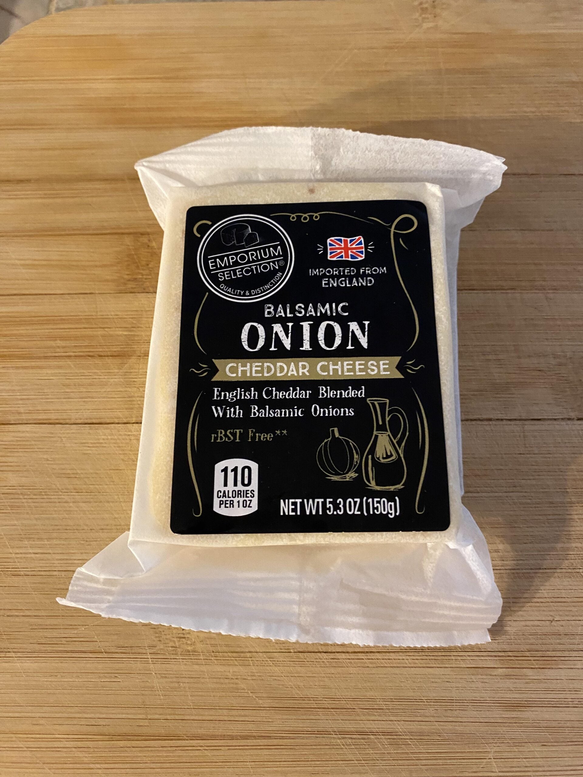 A package of cheese on a table