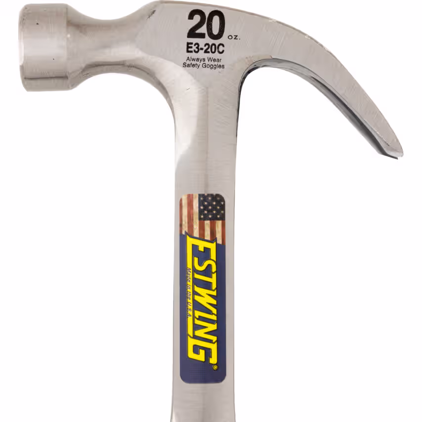 Estwing 20-ounce steel claw hammer.